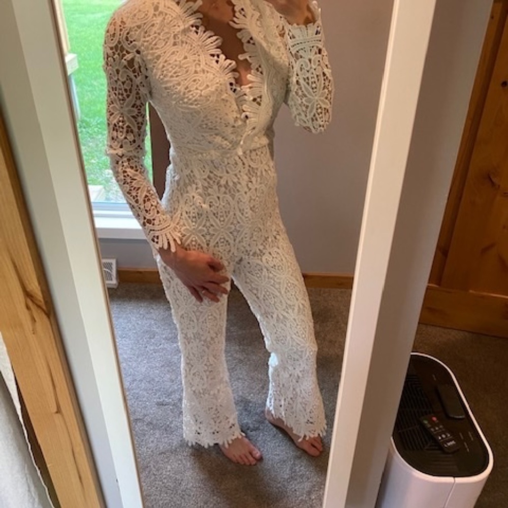 White Lace Bridal Jumpsuit Bride Wedding Reception Be Gem